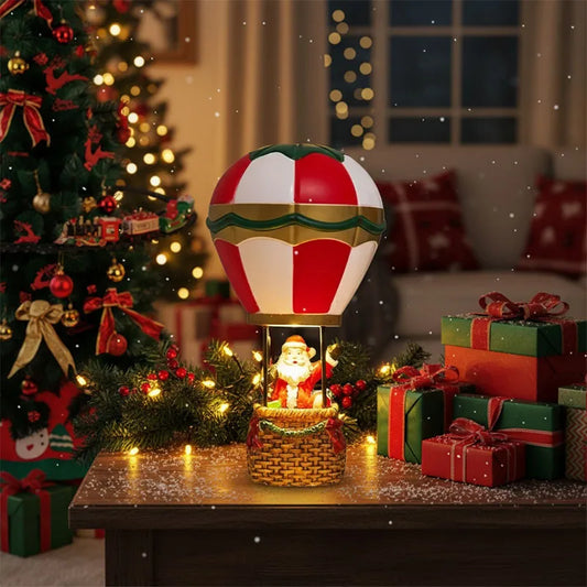 Bonhomme de neige en montgolfière, décorations de Noël pour la maison, cadeaux de Noël pour enfants, décorations pour le sapin de Noël, ornements lumineux, Père Noël